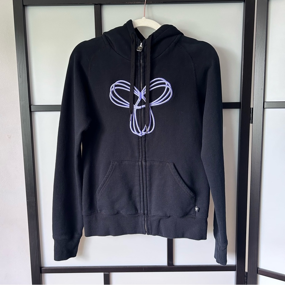 [S] TNA y2k Black & Lavender Purple Logo Zip-Up Hoodie ‘TNA Sweater’ Women’s